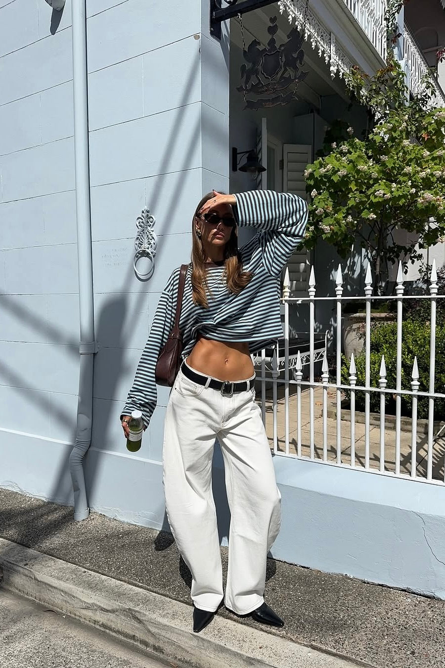 Bloom Long Sleeve Top Chocolate Stripe