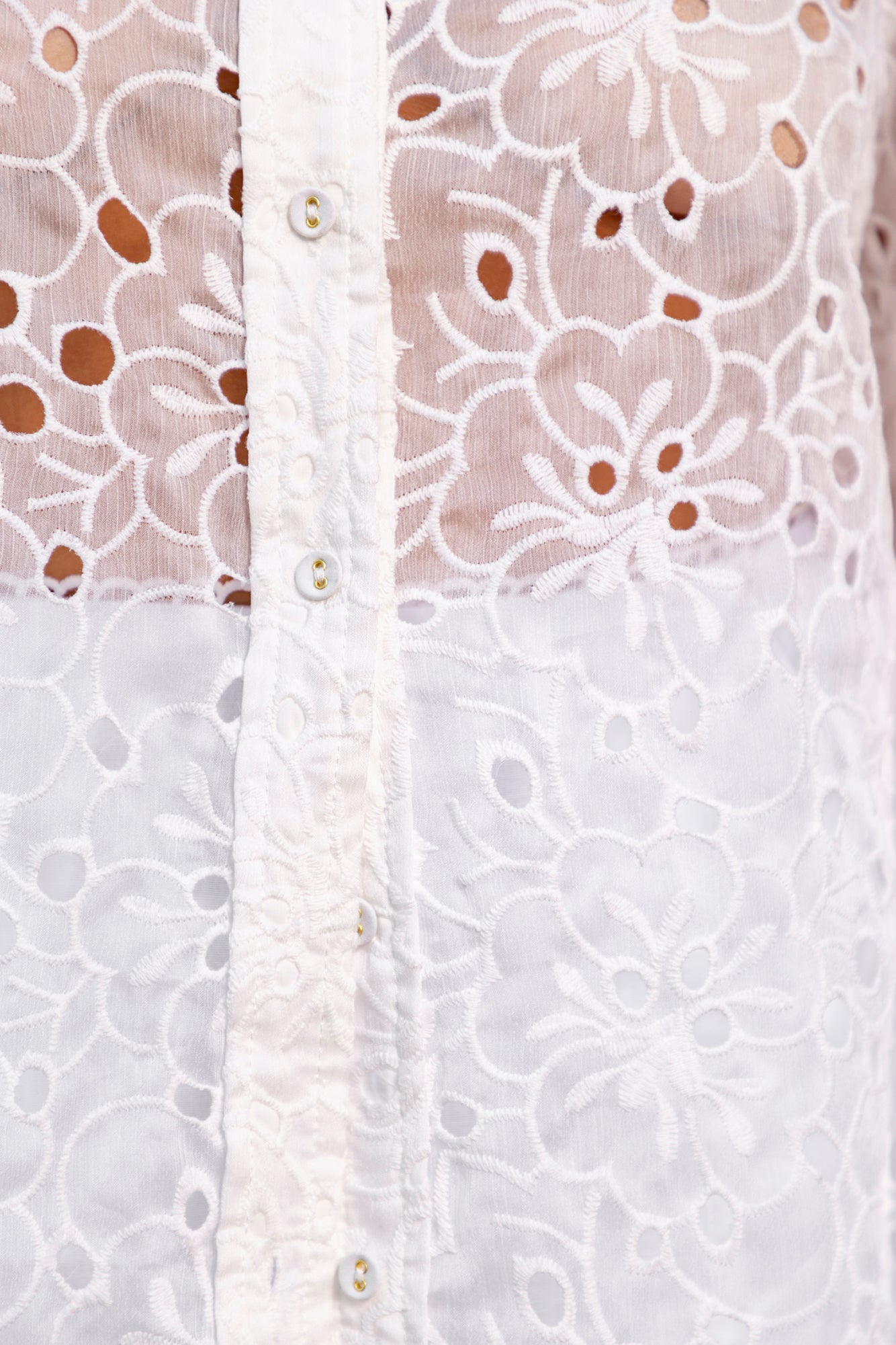 Island Whisper Embroidered Long Sleeve Shirt White