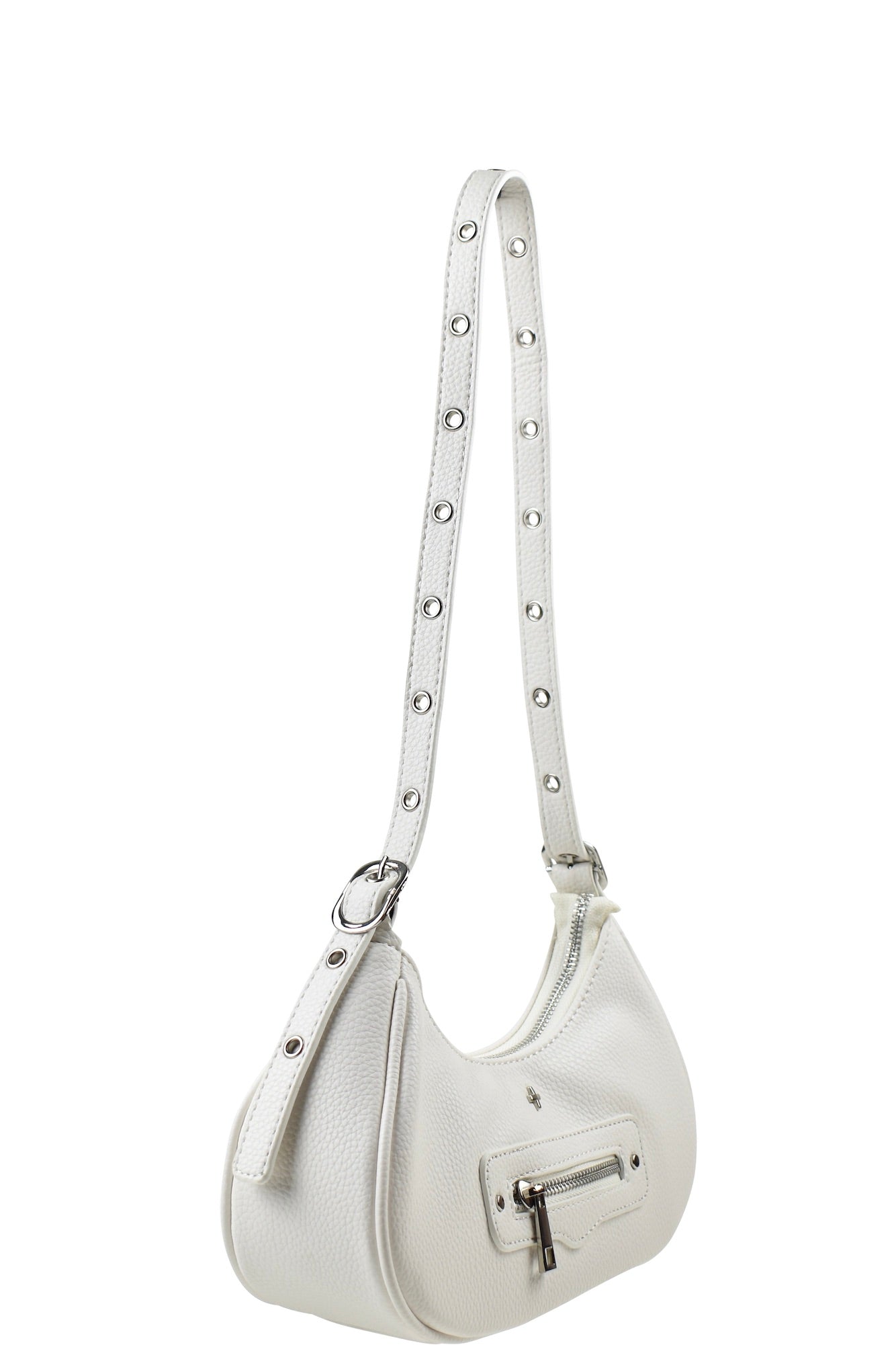 Moto Bag Black White Pebble Silver