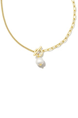 Leighton Convertible Gold Pearl Chain Necklace Freshwater Cultured Pearl