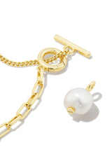 Leighton Convertible Gold Pearl Chain Necklace Freshwater Cultured Pearl