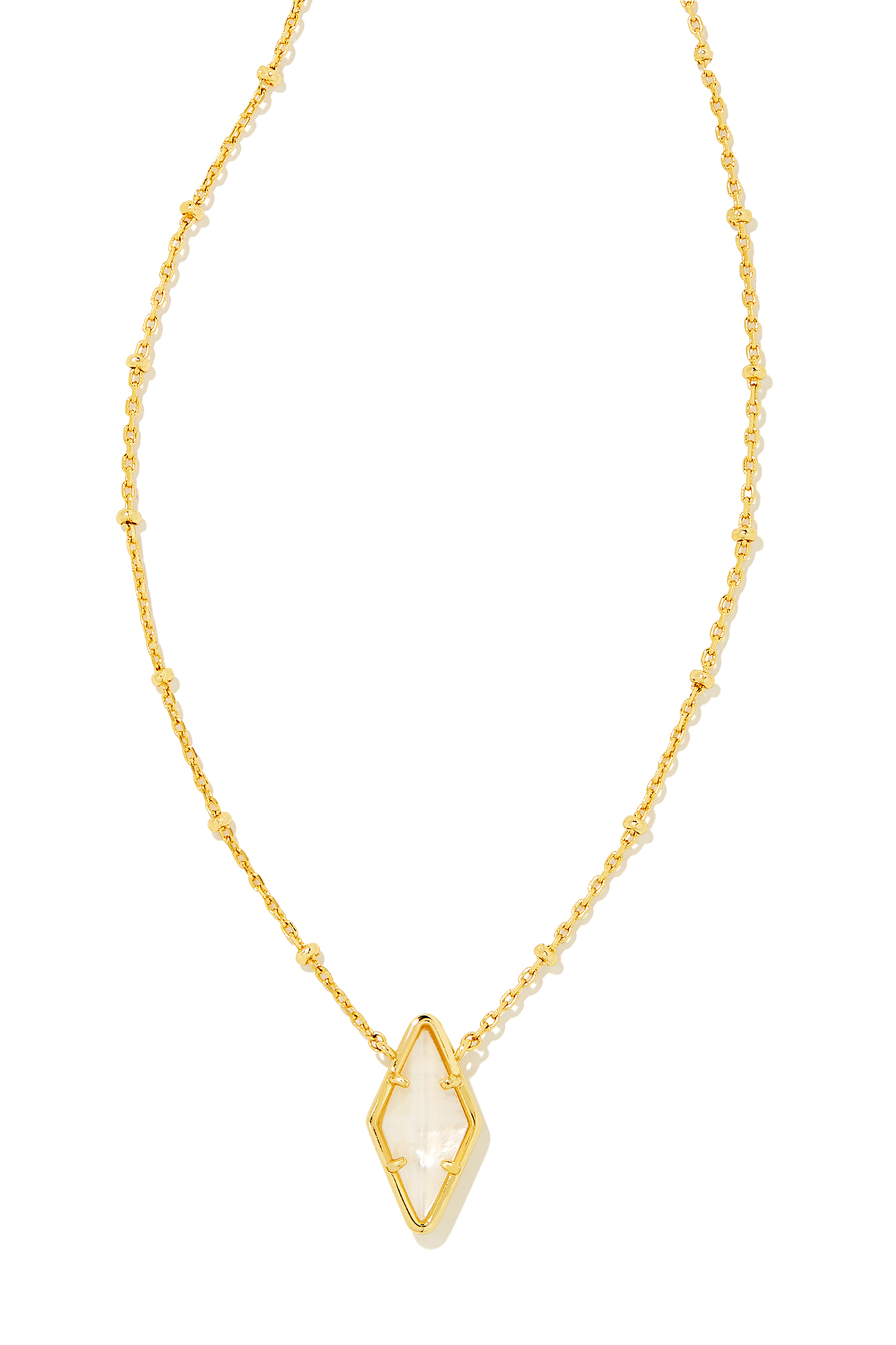KENDRA SCOTT Kinsley Short Pendant Necklace Gold Ivory Mother Of Pearl