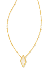 KENDRA SCOTT Kinsley Short Pendant Necklace Gold Ivory Mother Of Pearl