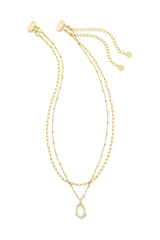 Alexandria Gold Multi Strand Necklace Iridescent Drusy