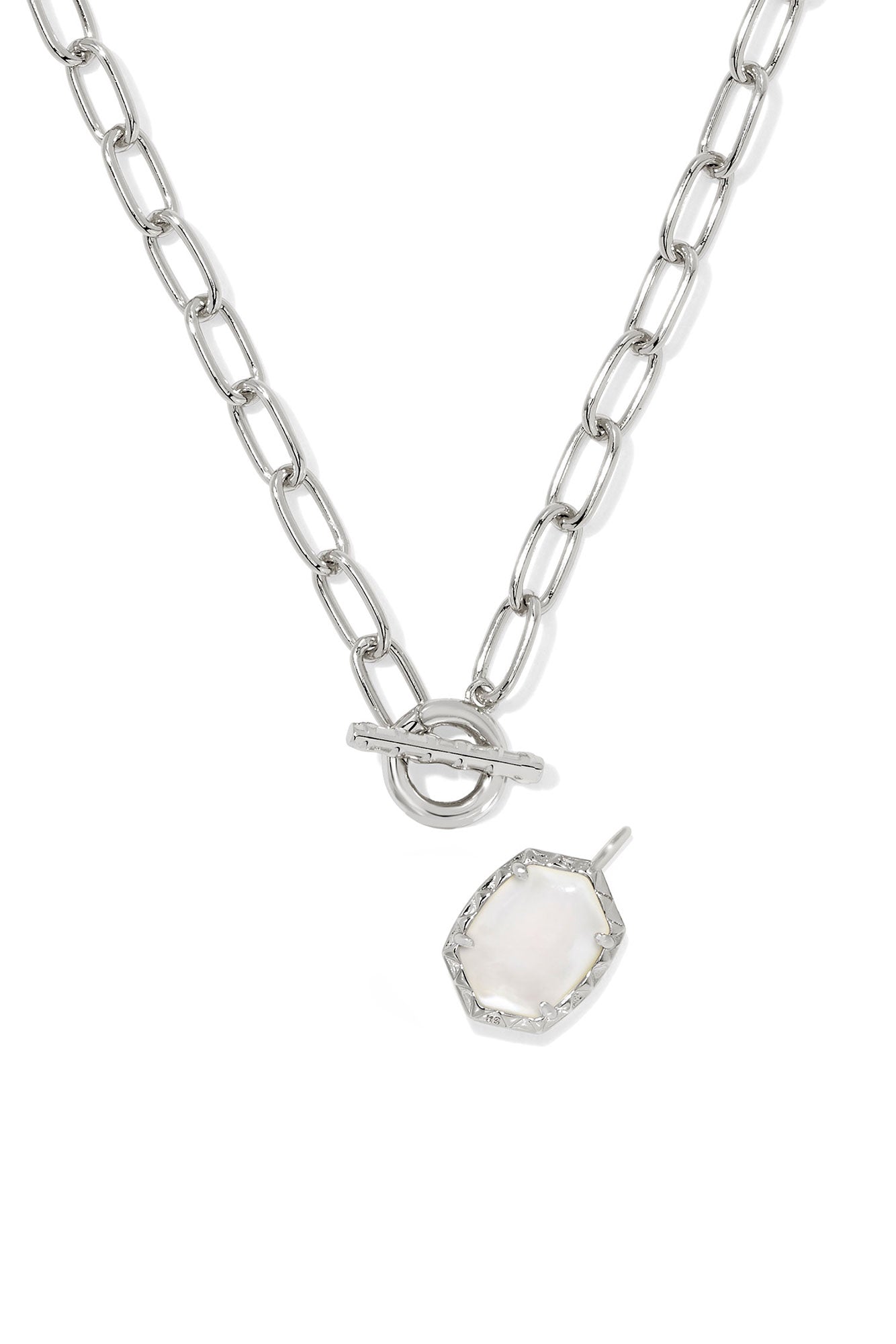 Daphne Convertible Link and Chain Necklace Ivory Mother-of-Pearl