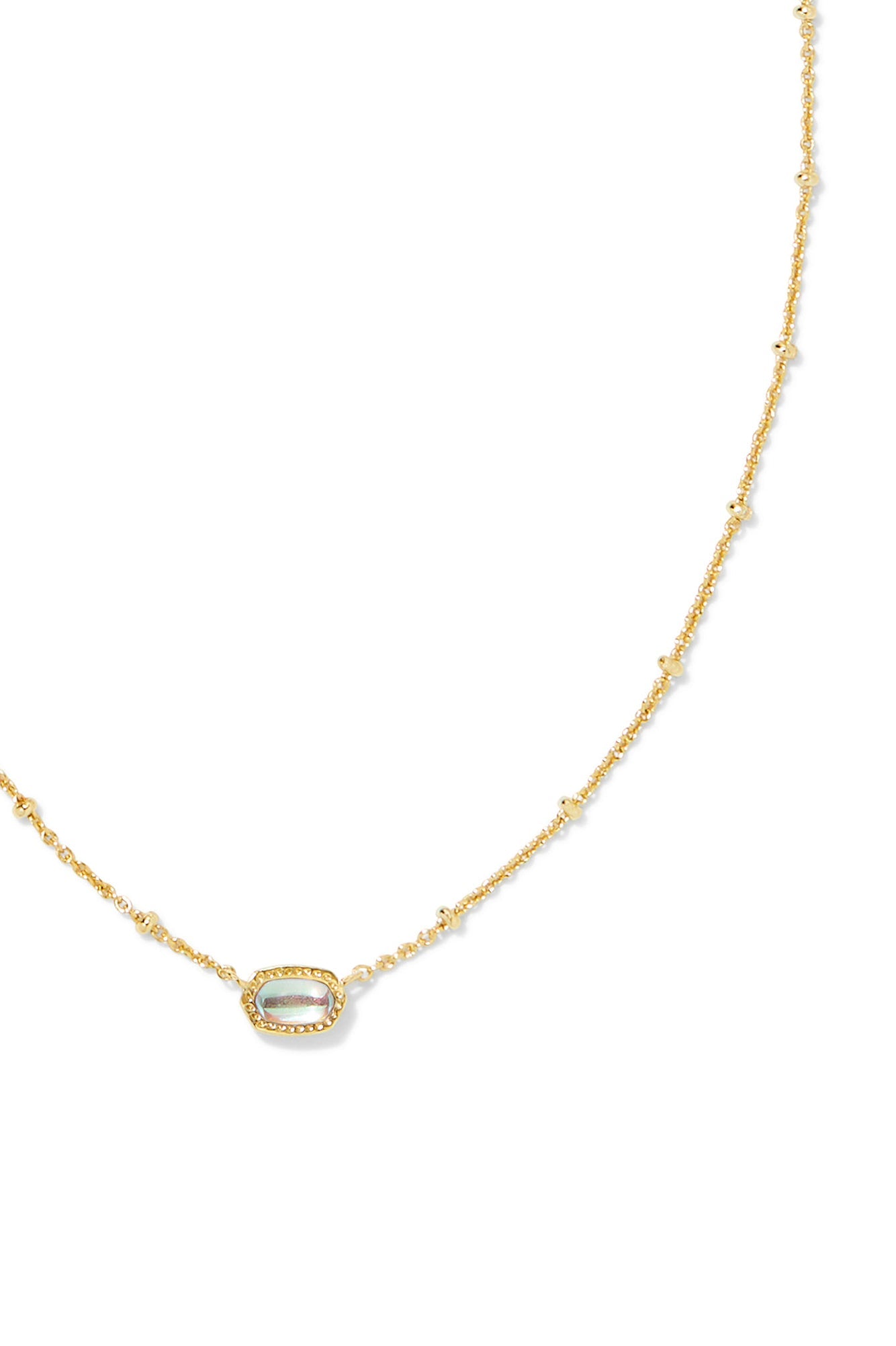 Mini Elisa Gold Satellite Short Pendant Necklace Gold Dichroic Glass
