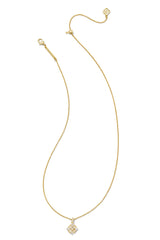 Dira Crystal Short Pendant Necklace Gold White Crystal