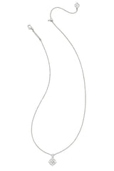 Dira Silver Crystal Short Pendant Necklace Silver White Crystal