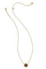 Basketball Gold Short Pendant Necklace Orange Goldstone