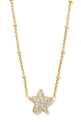 Jae Star Pave Short Pendant Necklace Gold White Crystal