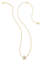 Jae Star Pave Short Pendant Necklace Gold White Crystal