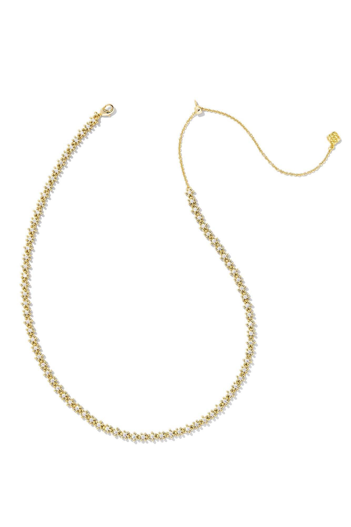Nydia Strand Necklace Gold White Crystal