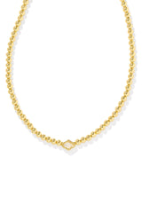 Abbie Beaded Necklace Gold Natural Mother-of-Pearl