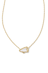 Cheer Gold Short Pendant Necklace White Mother Of Pearl