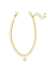 Mallory Rose Gold Multi Strand Necklace Ivory Mother Of Pearl