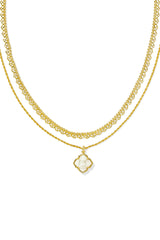 Mallory Rose Gold Multi Strand Necklace Ivory Mother Of Pearl