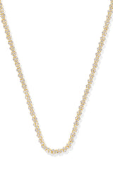 Emery Gold Tennis Necklace White Crystal