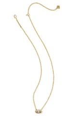 Bailey Gold Pave Short Pendant Necklace White Crystal