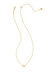 Mini Abbie Satellite Short Gold Pendant Necklace Ivory Mother Of Pearl