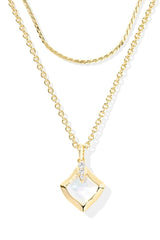 Joelle Gold Multi Strand Necklace Ivory Mother Of Pearl