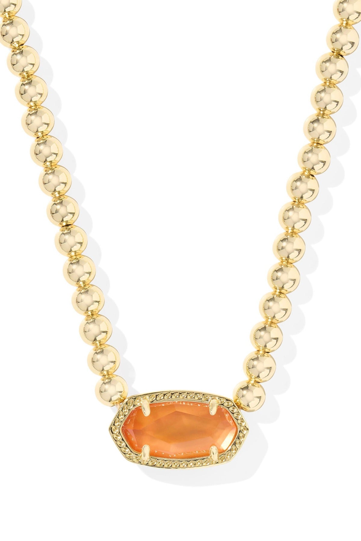 Elisa Gold Beaded Necklace Papaya