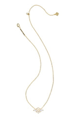 Abbie Gold Crystal Short Pendant Necklace Neutral Mix