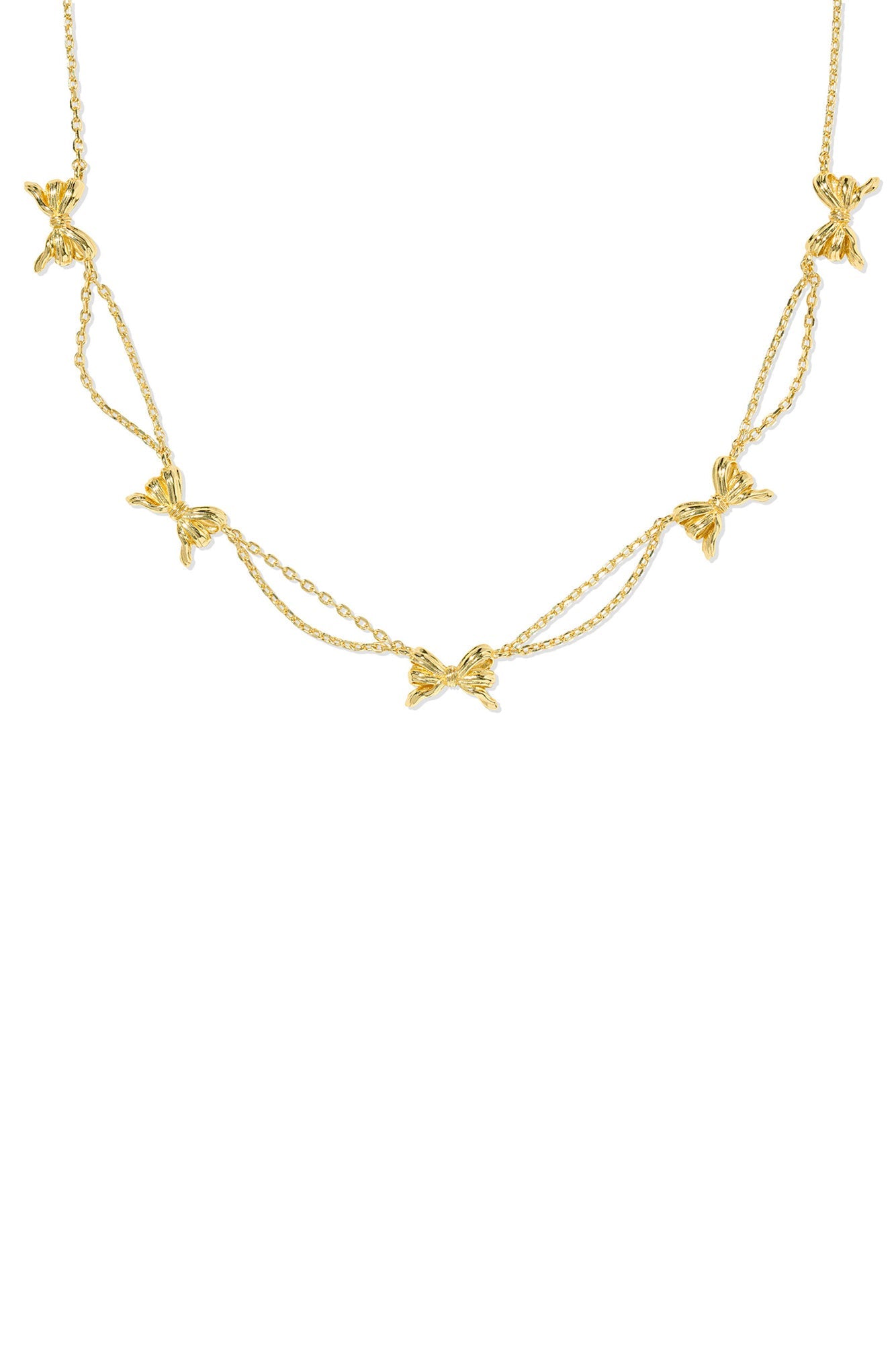 Bow Strand Necklace Gold