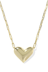 Ari Heart Statement Short Pendant Necklace Gold
