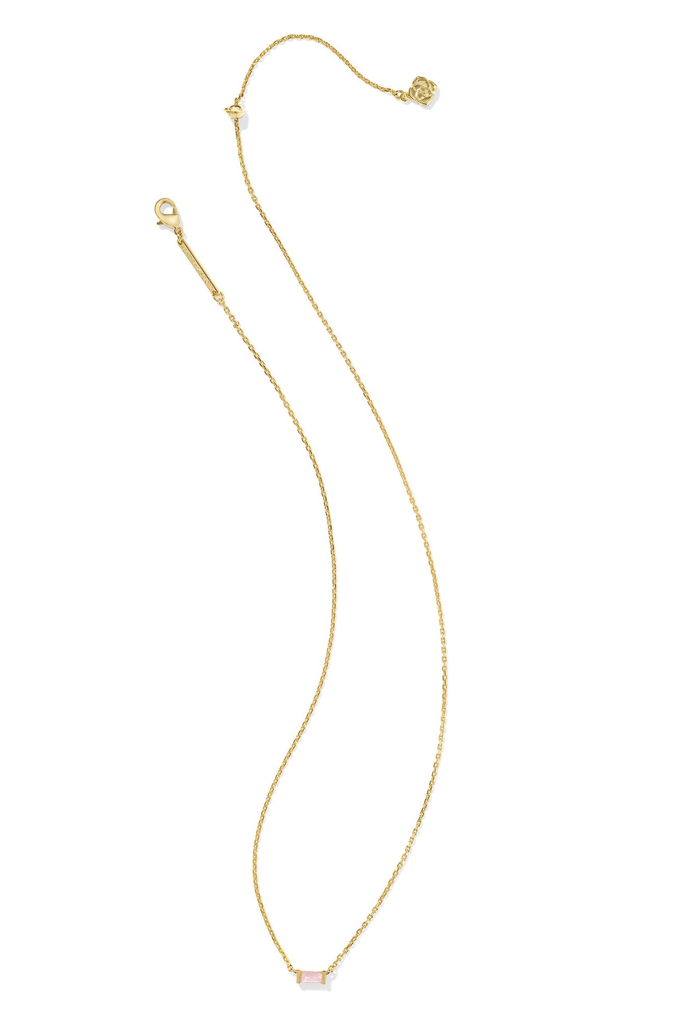 Juliette Gold Pendant Necklace Rose Quartz