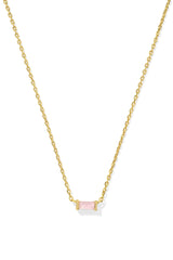 Juliette Gold Pendant Necklace Rose Quartz
