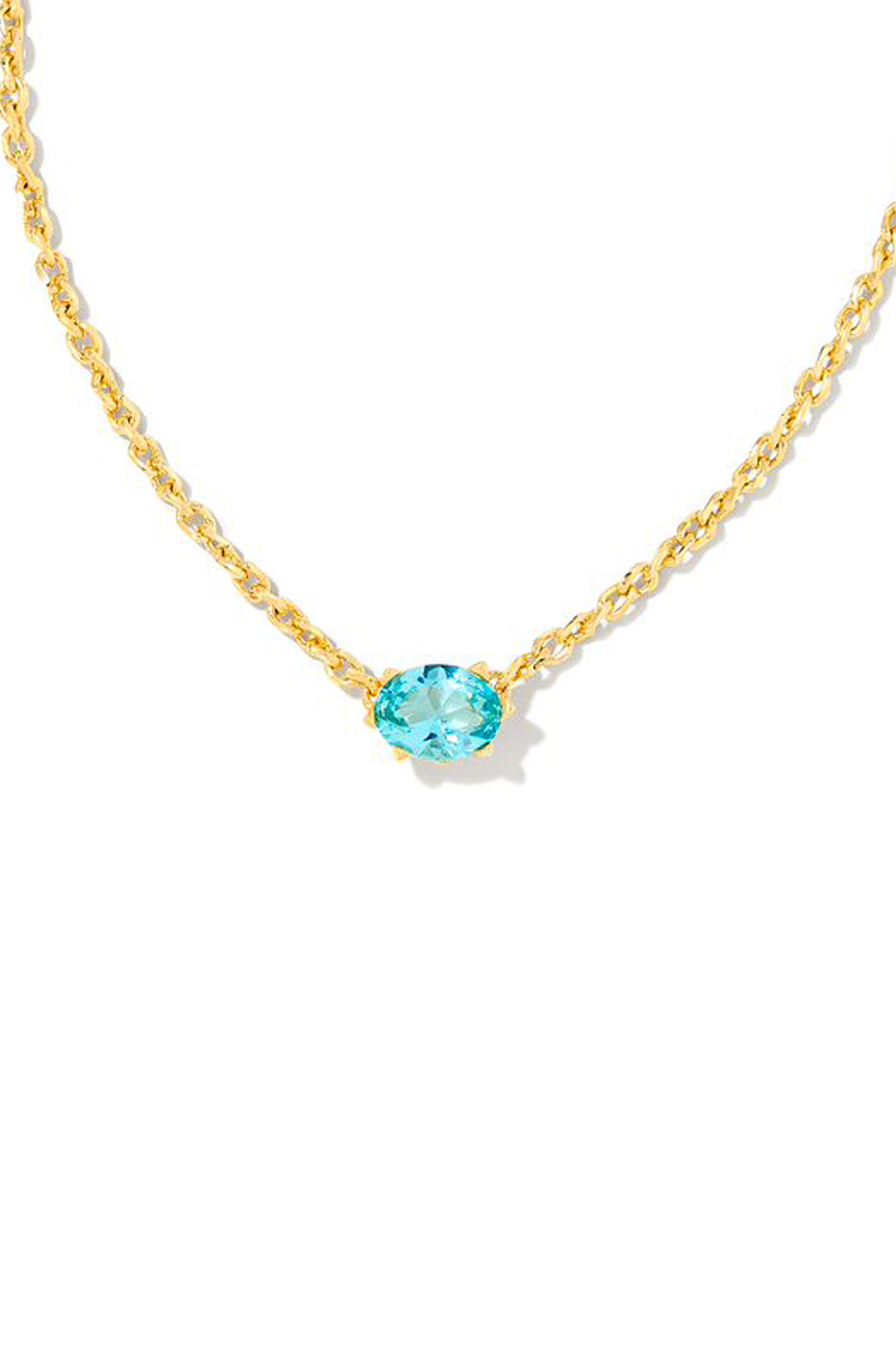 KENDRA SCOTT Cailin Pendant Necklace Gold Aqua Crystal