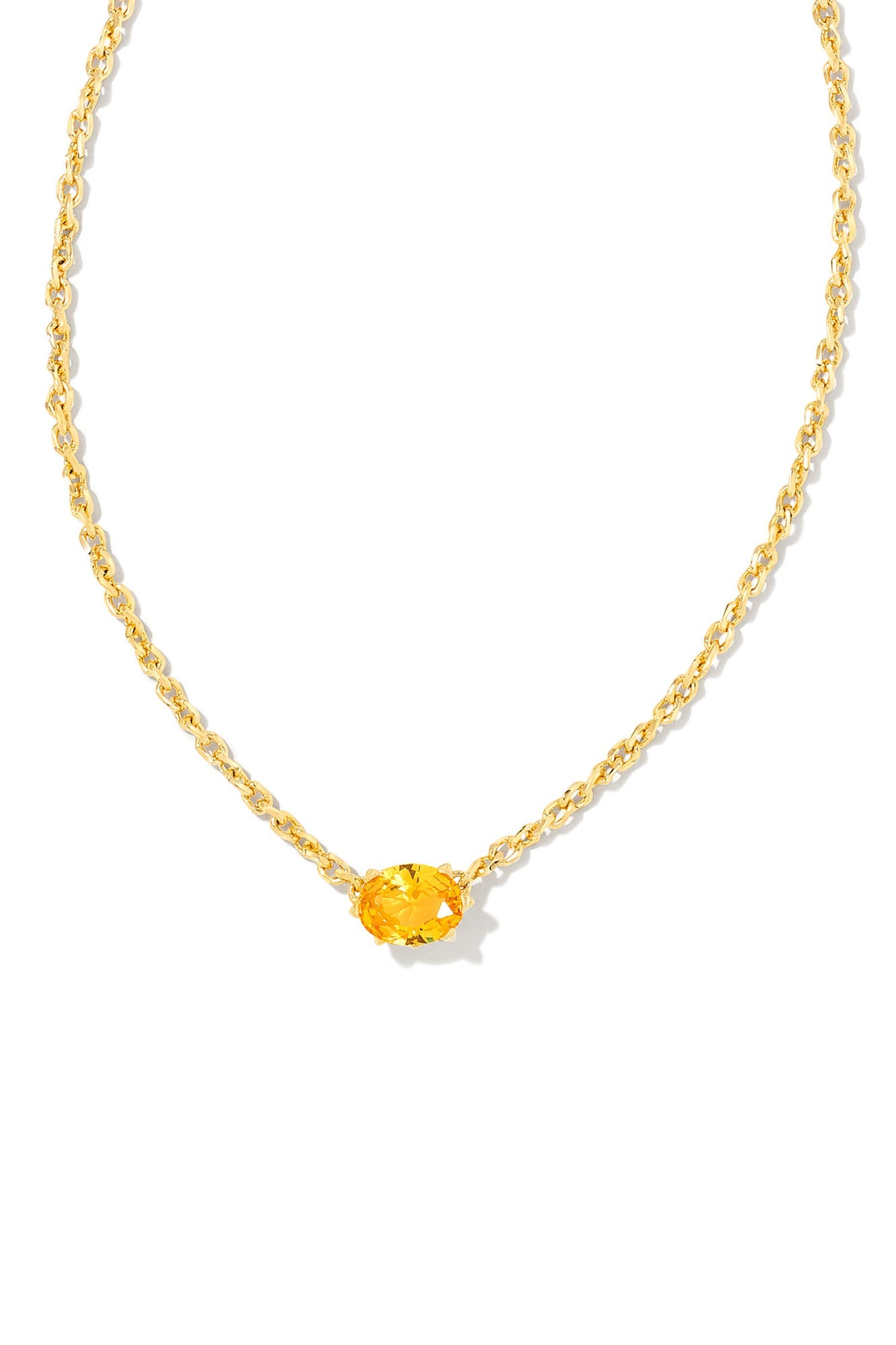 Cailin Gold Pendant Necklace Golden Yellow Crystal