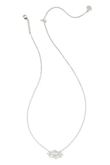 Lindy Rae Elisa Silver Short Pendant Necklace White Crystal
