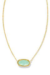 Elisa Pendant Necklace Gold Light Green Mother Of Pearl