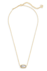 Elisa Gold Statement Short Pendant Necklace Ivory Mother Of Pearl