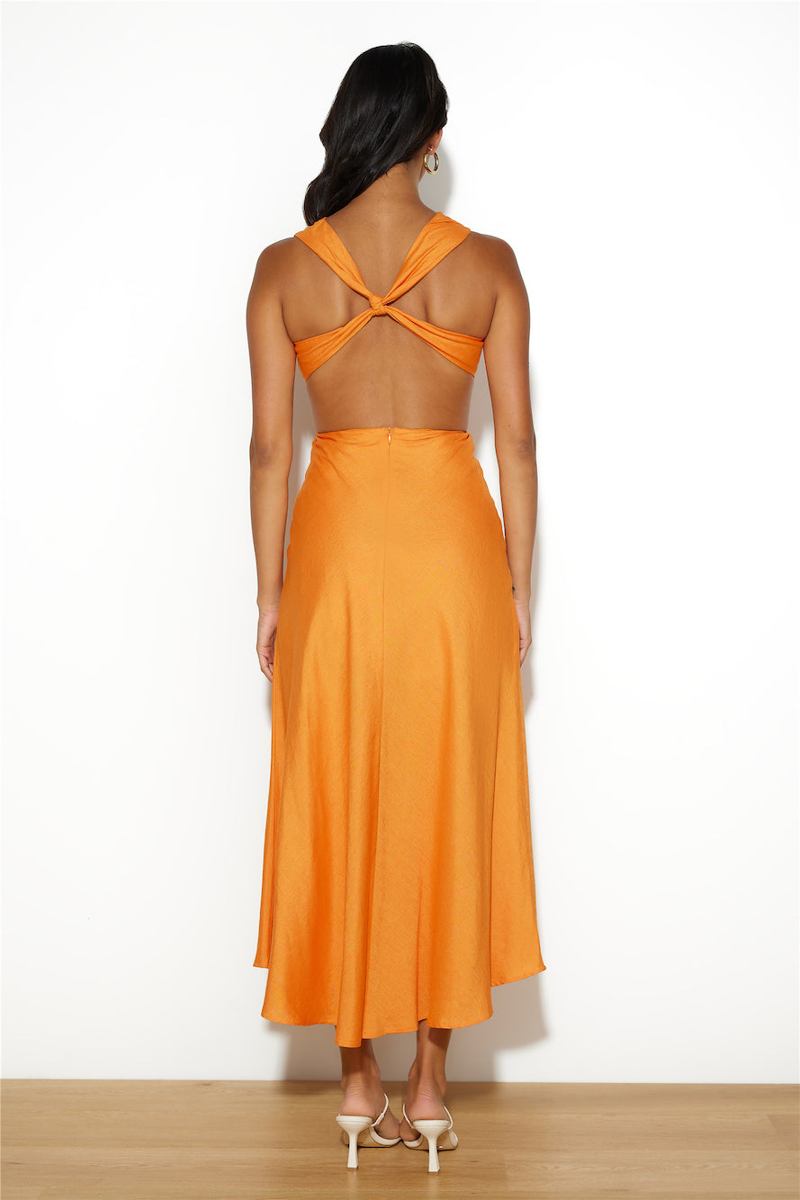 No Stopping Midi Dress Orange