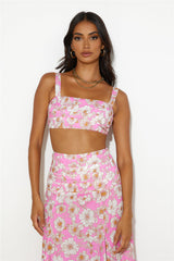 Dancing Under The Glow Crop Top Pink