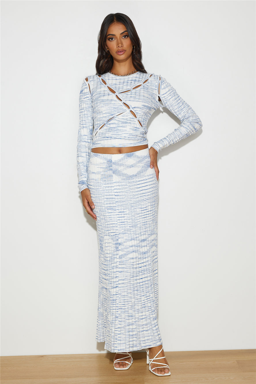 C/MEO COLLECTIVE Eventually Knit Top Blue