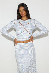 C/MEO COLLECTIVE Eventually Knit Top Blue