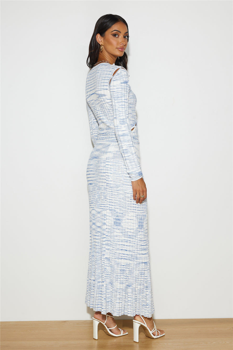 C/MEO COLLECTIVE Eventually Knit Skirt Blue