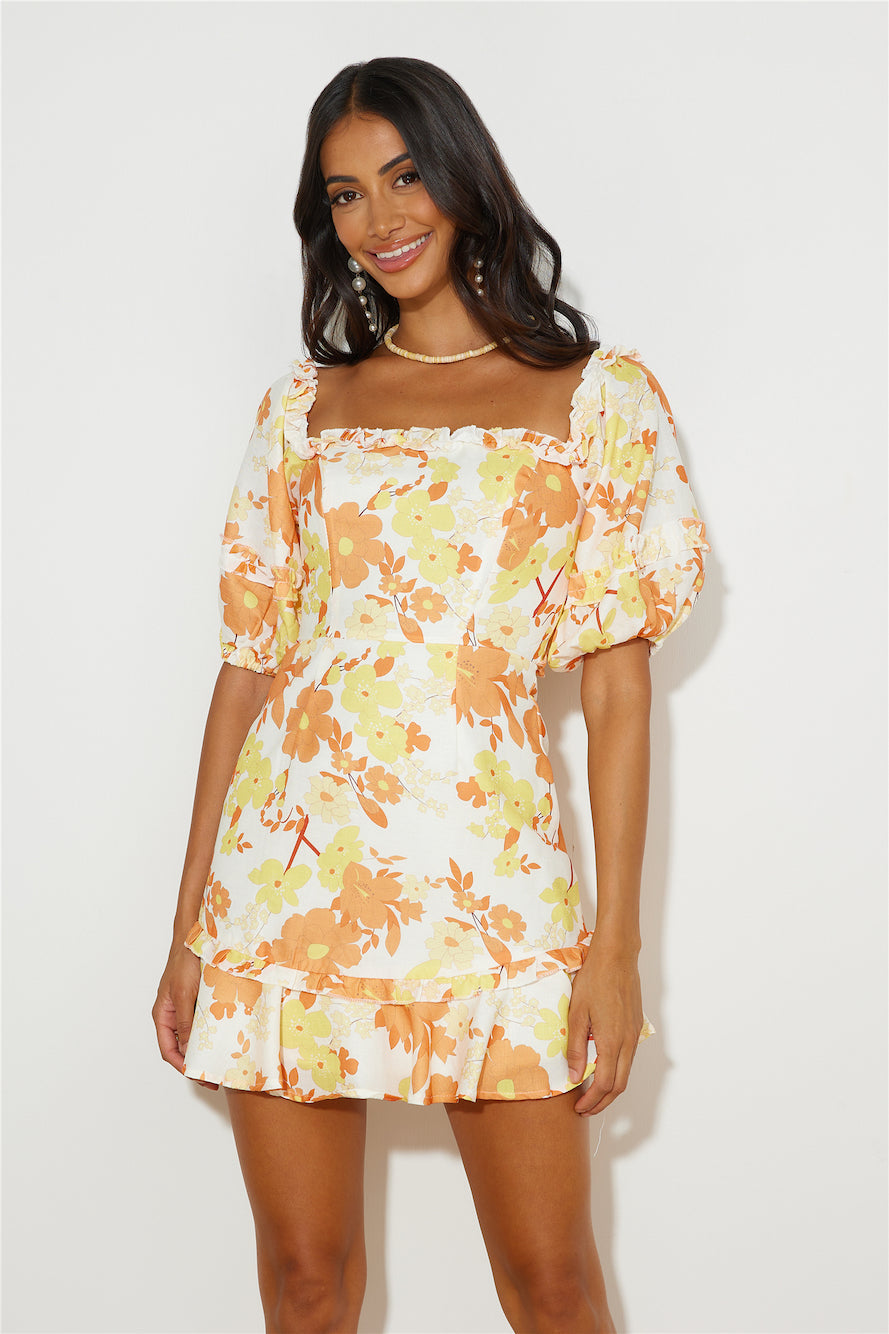 Brunching Mood Mini Dress Orange