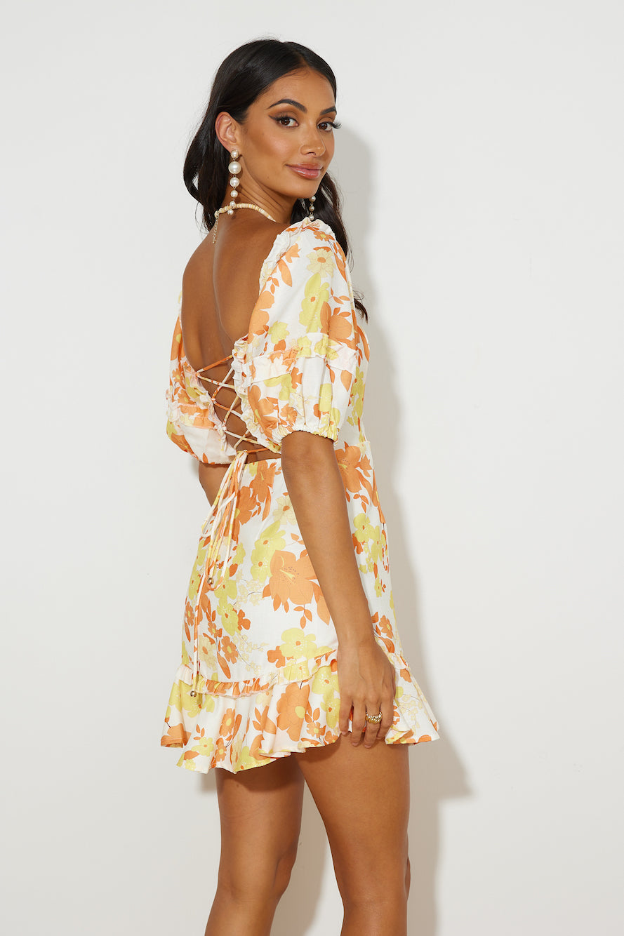 Brunching Mood Mini Dress Orange
