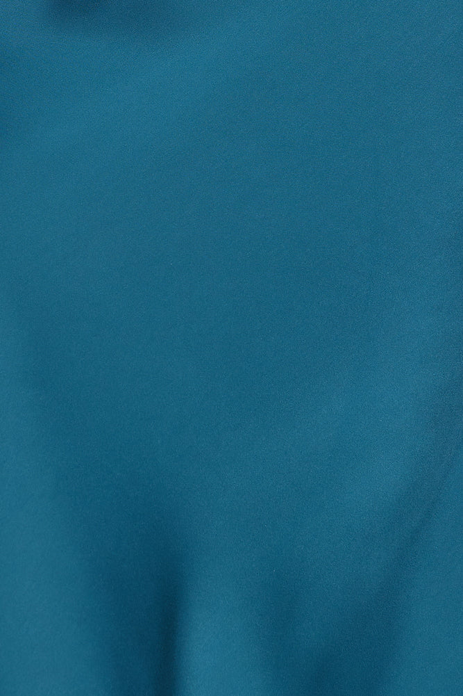 Confidence High Satin Midi Dress Teal
