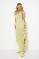 LIONESS Rendezvous Halter Top Lime