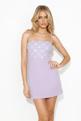 Fancy Details Mini Dress Lilac