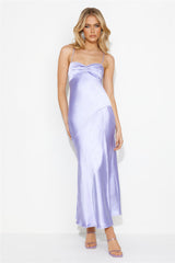 HELLO MOLLY Glasses Up Satin Slip Midi Dress Lilac