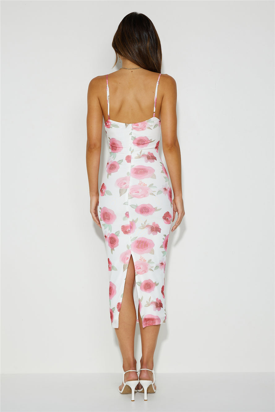Lucky Learner Midi Dress White