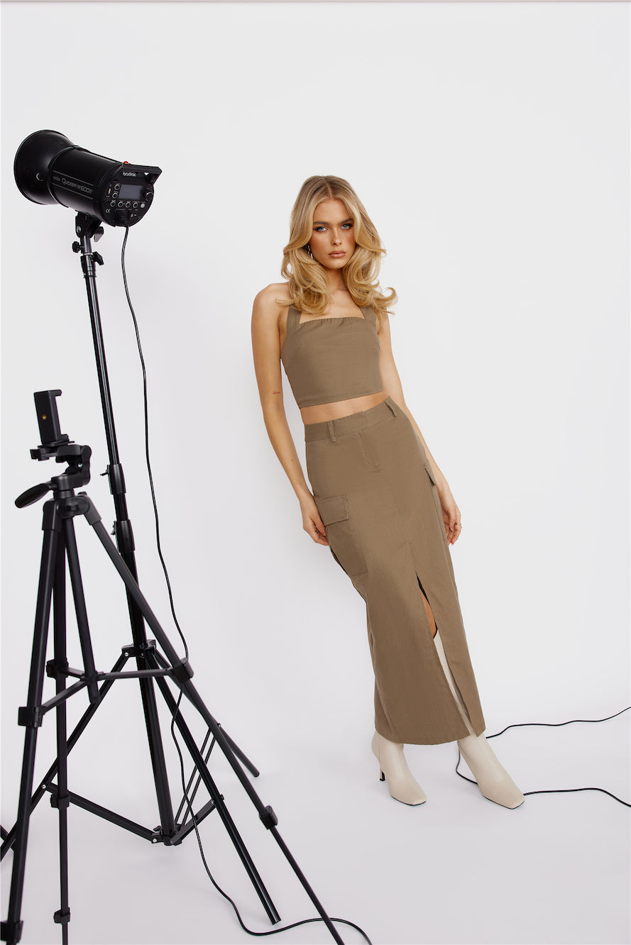Fashionistas Only Crop Top Khaki