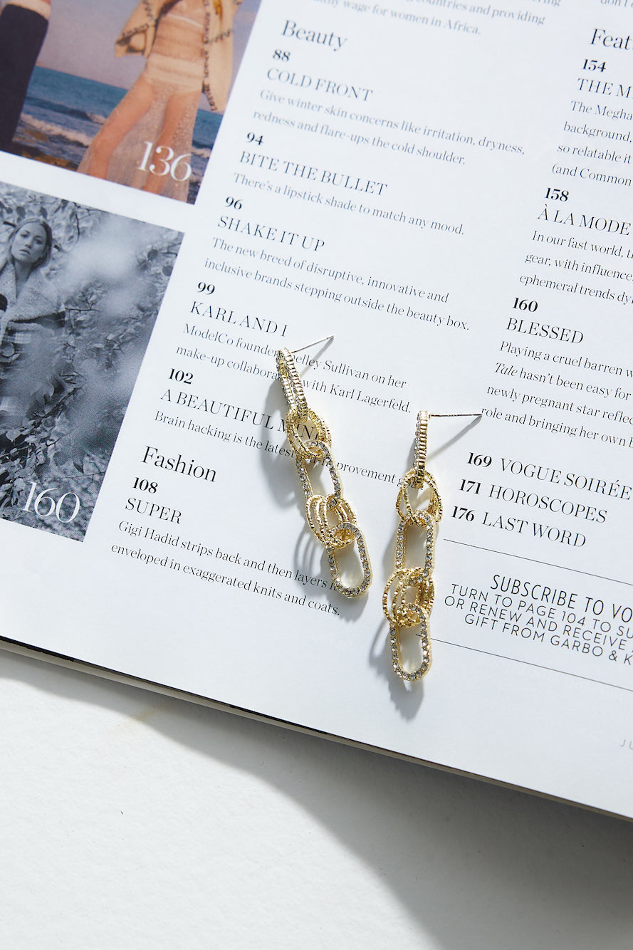 Gold Link Chain Earrings Gold
