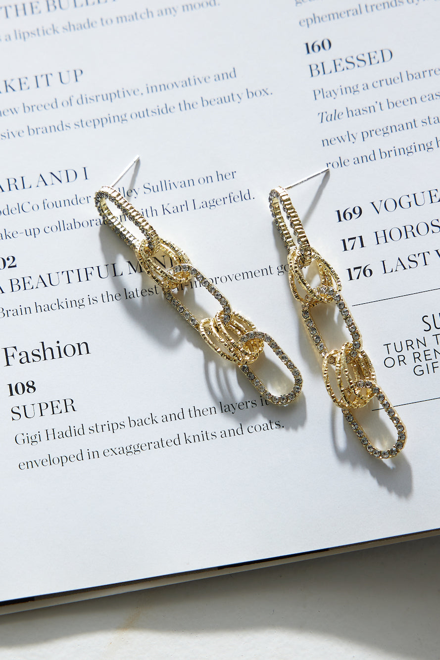 Gold Link Chain Earrings Gold
